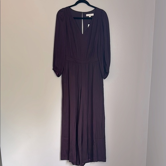 Loft Dark Purple Drape Jumpsuit - Picture 2 of 7